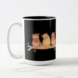 Owl Trio Zweifarbige Tasse