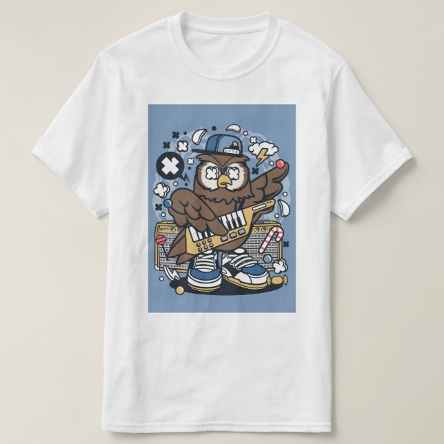 Owl Trippy Lollipop Pop art T-Shirt (Design vorne)