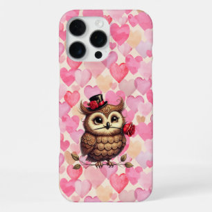 Owl überziehen mit bunten Herzen Valentinstag iPhone 16 Pro Max Hülle