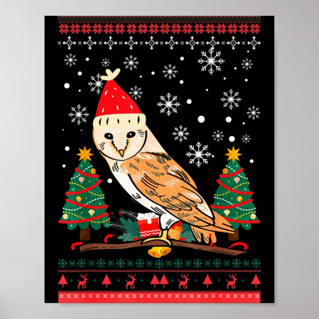 Owl Ugly Christmas Christmas Winter  Poster (Vorne)