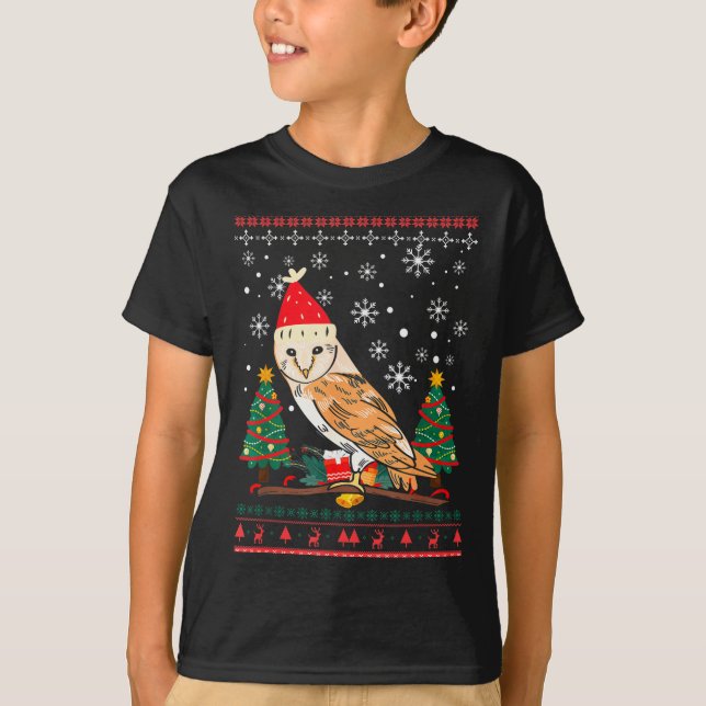 Owl Ugly Christmas Christmas Winter  T-Shirt (Vorderseite)