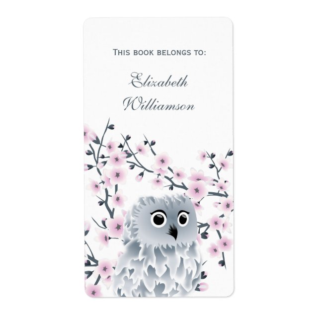 Owl und Cherry Blossom Pink Dieses Buch gehört zu (Vorne)