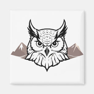 Owl Vector Art Animal Modern Urban City Grafik Magnet