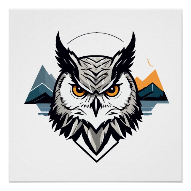 Owl Vector Art Animal Modern Urban City Grafik Poster (Vorderseite)