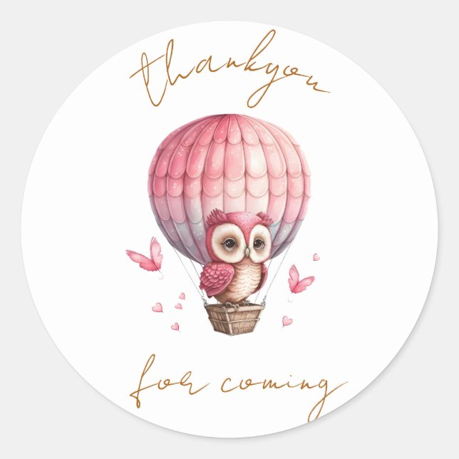 Owl Vielen Dank für den klassischen Rundaufkleber Runder Aufkleber (Vorderseite)