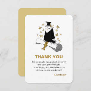 Owl Vorschule / Kindergarten Abschluss Danke