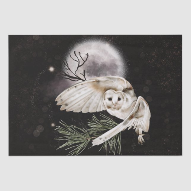 Owl Wasserfarbe Seidenpapier (Vorderseite)