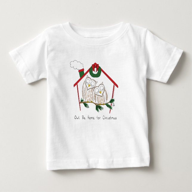 Owl Weihnachten Niedlich Funny Holiday Baby T-shirt (Vorderseite)