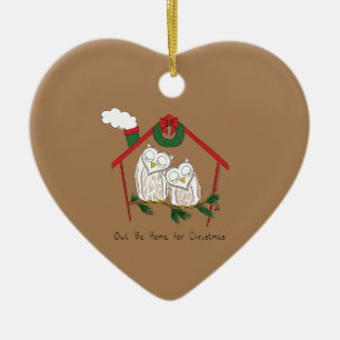 Owl Weihnachten Niedlich Funny Holiday Keramik Ornament
