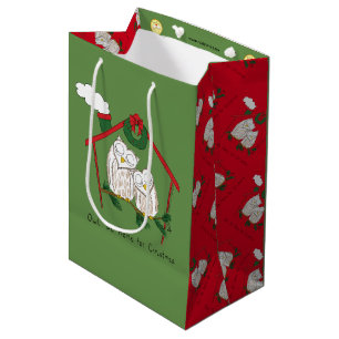 Owl Weihnachten Niedlich Funny Holiday Mittlere Geschenktüte