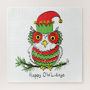 Owl Weihnachten Niedlich Funny Holiday Puzzle