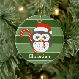 Owl WeihnachtsSpecial Keramik Ornament