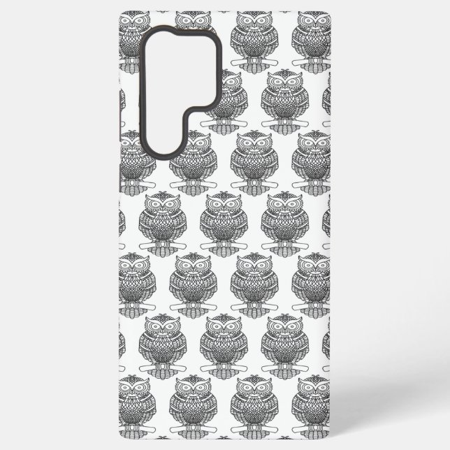 Owl (weiß) - Samsung (S22 Ultra) Case Galaxy Hülle (Rückseite)