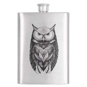 Owl Wild Animal Nature Illustration Art Flachmann