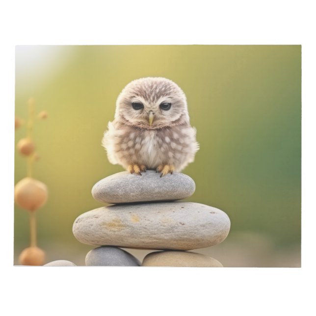 Owl Wild Bird Animal Tranquile Friedlich Notizblock (Vorderseite)
