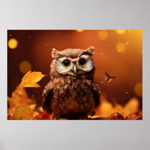 Owl Wild Bird Animal Tranquile Friedlich Poster