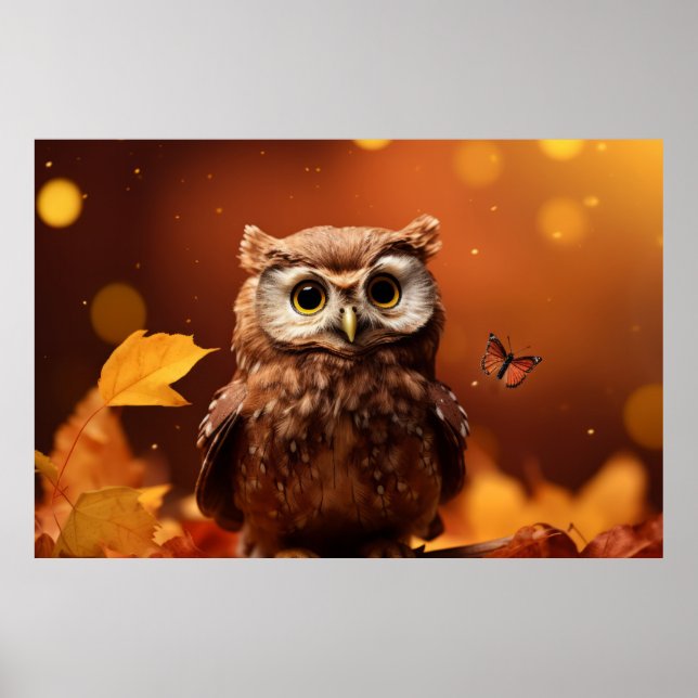Owl Wild Bird Animal Tranquile Friedlich Poster (Vorne)