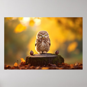 Owl Wild Bird Animal Tranquile Friedlich Poster