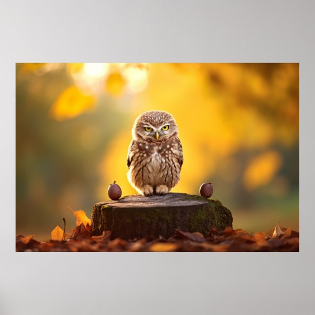 Owl Wild Bird Animal Tranquile Friedlich Poster (Vorne)