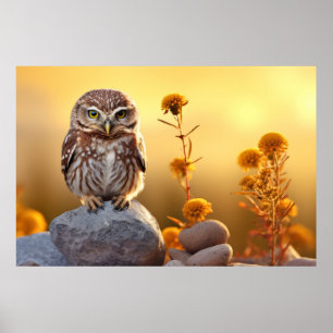 Owl Wild Bird Animal Tranquile Friedlich Poster