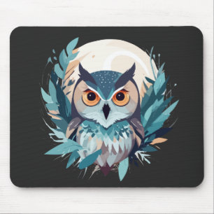 Owl Wildlife Animal Nature Outdoor Wasserfarbe Kun Mousepad
