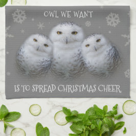 Owl Wir Wollte Weihnachts-Cheer Snowy Owls Geschirrtuch