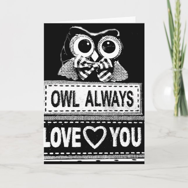 "OWL" WIRD IMMER LIEBE SIE VALENTINE KARTE (Vorderseite)