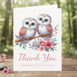 Owl Woodland Boho Rustic Country Thank You Wedding Dankeskarte
