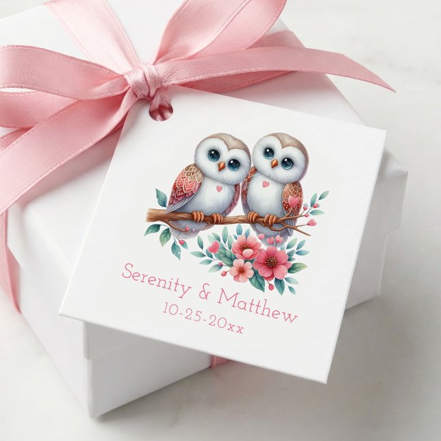 Owl Woodland Boho Rustic Country Wedding  Geschenkanhänger (Von Creator hochgeladen)