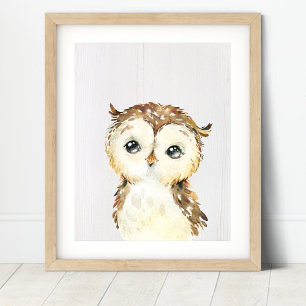 Owl Woodland Kinderzimmer Kunstdruckerei Poster