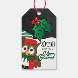 Owl wünscht dir ein frohes Weihnachtsfest Geschenkanhänger