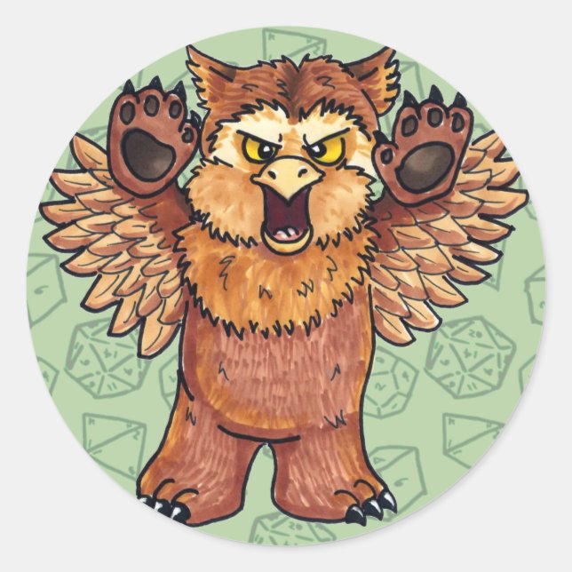 Owlbear Runder Aufkleber (Vorderseite)