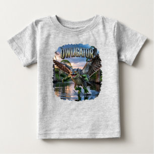 Owligator Fotografisch – Eule Alligator Lustig Gru Baby T-shirt