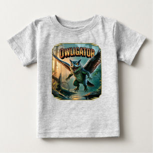Owligator-Illustration – Eule Alligator Lustig Gru Baby T-shirt