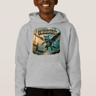 Owligator Illustration – Owl Alligator Funny Scary Hoodie