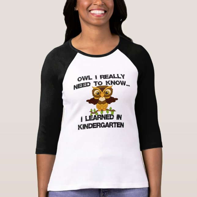 OwlIKnow KindergartenBLK T-Shirt (Vorderseite)