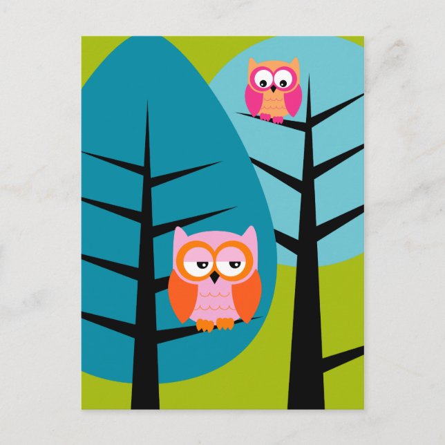 owls 4 Postcard Postkarte (Vorderseite)