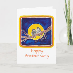 Owls Anniversary Karte