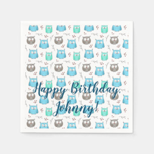 Owls & Branches Pattern Napkins Serviette