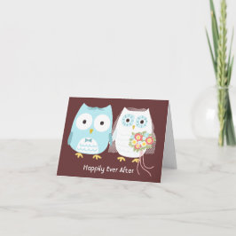 Owls Bride und Groom Niedlich Newlyweds Vielen Dan Dankeskarte
