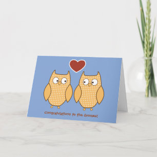 Owls Gay Wedding Card for Grooms Karte