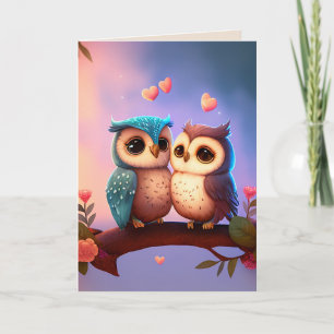OWLS GLÜCKLICH BIRTHDAY SWEETHEART GREETING CARD KARTE