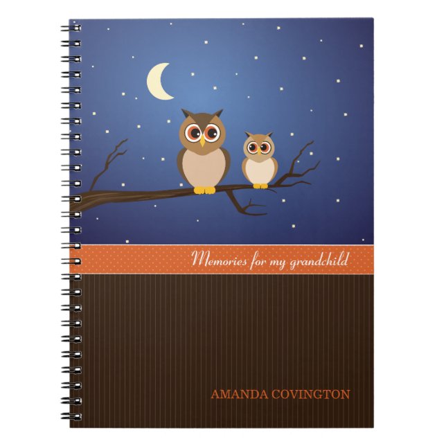 Owls Grandchild Erinnerungen Notebook Notizblock (Vorderseite)