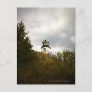 Owl's Head Lighthouse an einem wolkigen Tag Postkarte