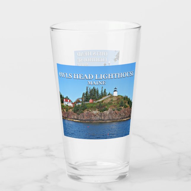 Owls Head Lighthouse, Maine Pint Glass Glas (Rückseite)