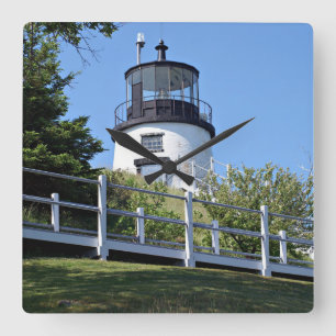 Owls Head Lighthouse, Maine Wall Clock Quadratische Wanduhr