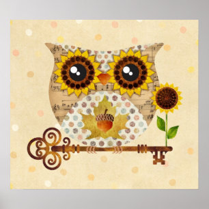 Owl's Herbst Song Poster Art drucken