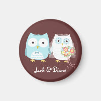 Owls Hochzeit Braut und Groom Niedlichen Paar Cust