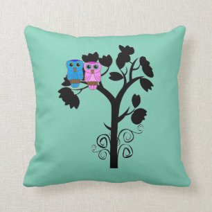 Owls - Liebesvögel - Geschenk für Paare Kissen