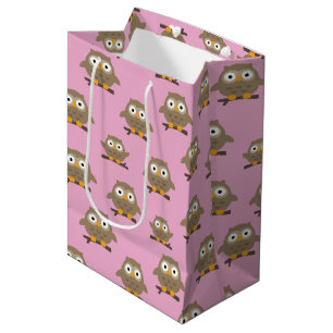 Owls Medium Geschenktasche Mittlere Geschenktüte